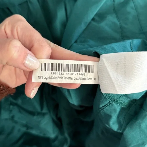 Quince 100% Organic Cotton Poplin Tiered Maxi Dress in Garden Green - XLarge - Picture 5 of 6